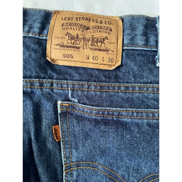Vintage Levis 505 Mens Jeans W40 L30 Straight Fit Blue Denim 100% Cotton 90s - Picture 2 of 5